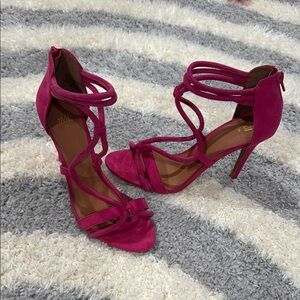 EUC H&M Hot Pink Strappy Heels sz 39